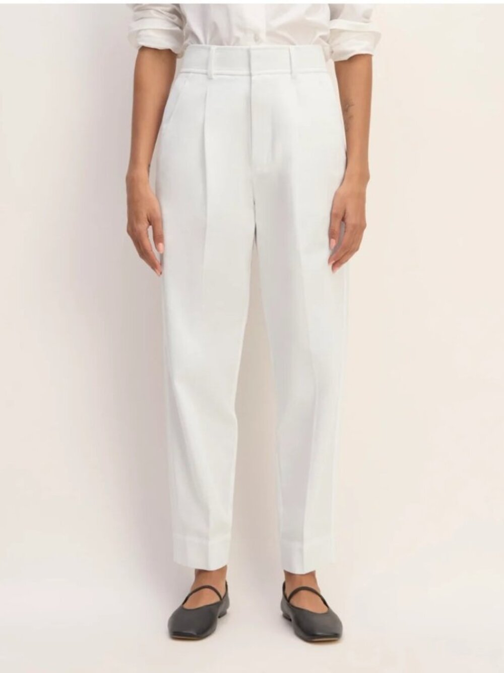 NWT Everlane The Draper Pleated Tapered Trouser Pants White Sz 6